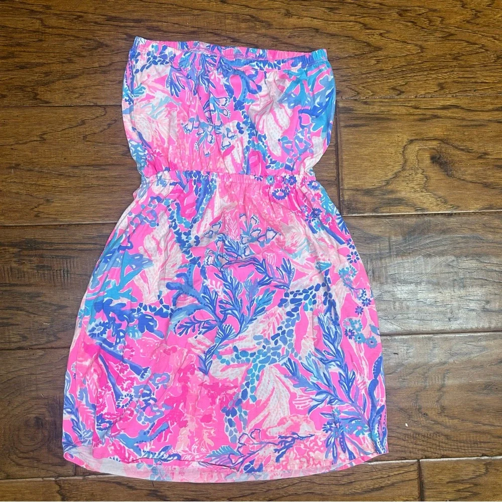 Lilly Pulitzer Windsor Light Pascha Aquadesiac strapless dress‎ - Picture 3 of 7